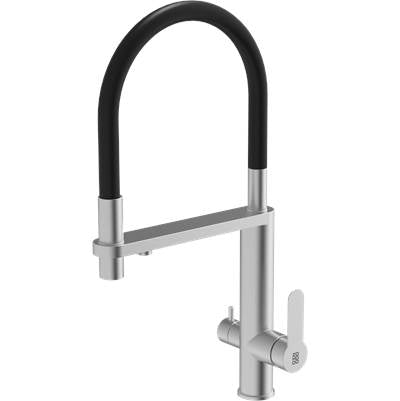 Zomodo KTC032-HBB-K3- Crystal 32 Kitchen Faucet - Black/Brushed with Three Stage Carbon Water Filter System - FaucetExpress.ca