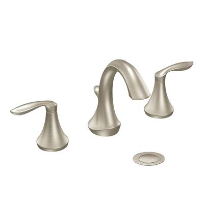 Moen T6420BN- Eva 8 in. Widespread 2-Handle High-Arc Bathroom Faucet Trim Kit in Brushed Nickel (Valve Not Included)