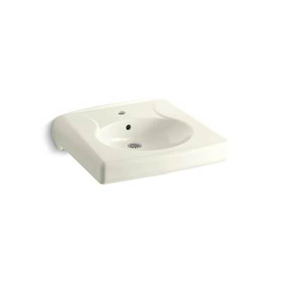 Kohler 1997-1-96- Brenham Wall-mounted or concealed carrier arm mounted commercial bathroom sink with single faucet hole | FaucetExpress.ca