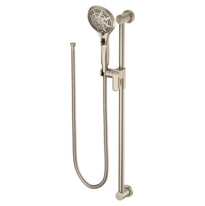 Moen 3671EPBN- S 5-Function Massaging Handshower with Slide Button Pause, 30-Inch Slide Bar, and 69-Inch Hose, Brushed Nickel