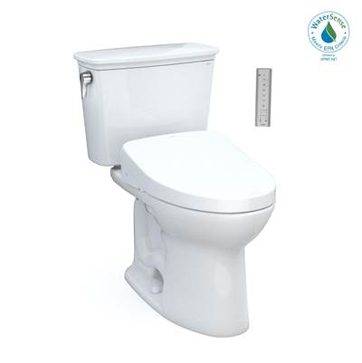 Toto MW7863056CEGA#01- Toto Drake Transitional Washlet+ Two-Piece Elongated 1.28 Gpf Tornado Flush Toilet With Auto Flush Cotton White