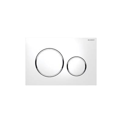 Geberit 115.882.JT.1- Geberit actuator plate Sigma20 for dual flush: white matt coated, easy-to-clean coated, bright chrome-plated | FaucetExpress.ca