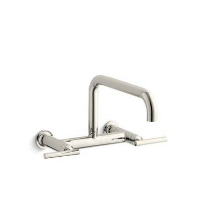 Kohler 7549-4-SN- Purist® two-hole wall-mount bridge kitchen sink faucet with 13-7/8'' spout | FaucetExpress.ca