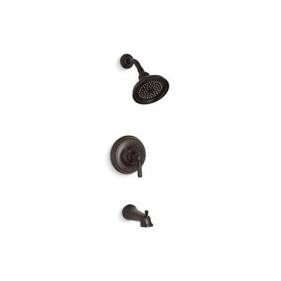 Kohler TS10582-4-2BZ- Bancroft® Rite-Temp(R) bath and shower valve trim with metal lever handle, slip-fit spout and 2.5 gpm showerhead | FaucetExpress.ca