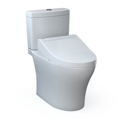 Toto MW4463084CEMFGN#01- Toto Washlet+ Aquia Iv Two-Piece Elongated Universal Height Dual Flush 1.28 And 0.9 Gpf Toilet And Washlet C5 Bidet Seat Cotton White