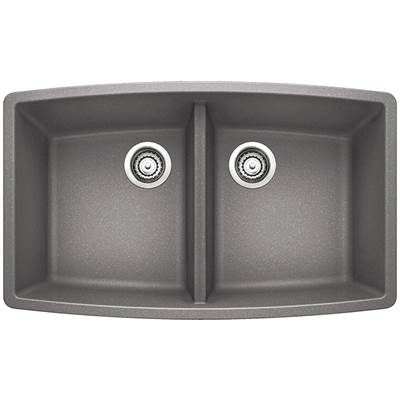Blanco 401712- PERFORMA U 2 Kitchen Sink, SILGRANIT®, Metallic Gray | FaucetExpress.ca