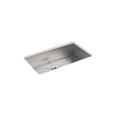 Kohler 3821-4-NA- Vault 33'' x 22'' x 9-5/16'' Top-mount/undermount large single-bowl kitchen sink with 4 faucet holes | FaucetExpress.ca