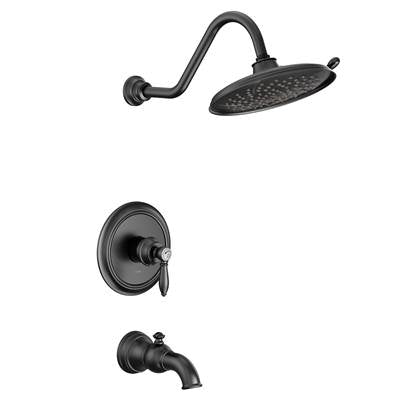 Moen UTS232104EPBL- Weymouth M-Core 2-Series Eco Performance 1-Handle Tub And Shower Trim Kit In Matte Black (Valve Sold Separately)