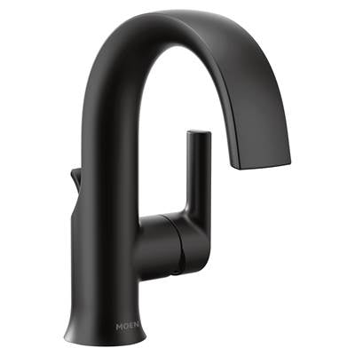 Moen S6910BL- Doux Single Hole 1-Handle Bathroom Faucet in Matte Black