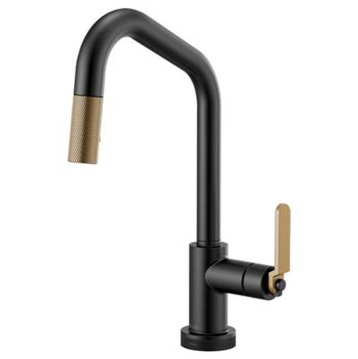 Brizo 64064LF-BLGL- Angled Spout Pull-Down With Smarttouch, Industrial Handle | FaucetExpress.ca