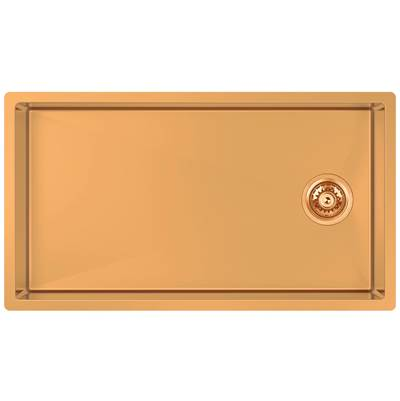 Zomodo CAC762-RB- Cayman, Super Single Sink - Undermount + Bottom Grid + Waste Cover, 16ga, R10, ALL items in Bronze PVD - FaucetExpress.ca