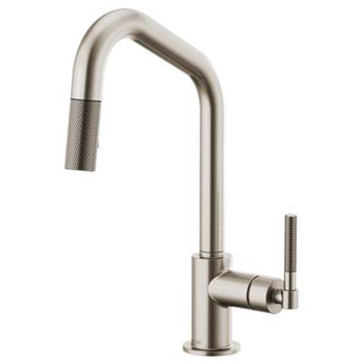 Brizo 63063LF-SS- Angled Spout Pull-Down, Knurled Handle | FaucetExpress.ca