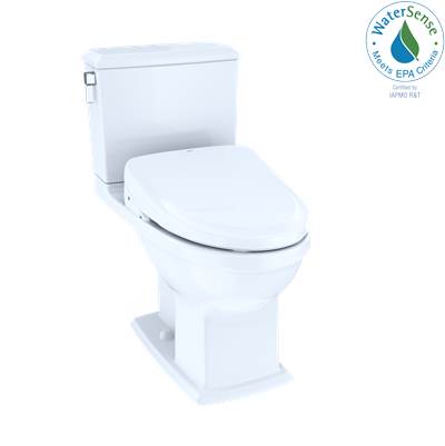 Toto MW4943054CEMFGA#01- Toto Washlet+ Connelly Two-Piece Elongated Dual Flush 1.28 And 0.9 Gpf Toilet And Classic Washlet S550E Bidet Seat With Auto Flush Cotton White