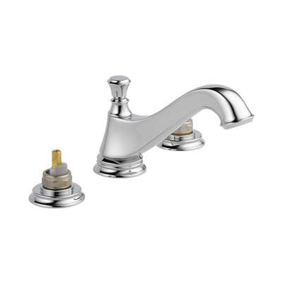 Delta 3595LF-MPU-LHP- 2H Wide Spread Lav - Low Arc Spout W/ Metal Pop-Up | FaucetExpress.ca