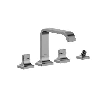 Toto TBG08202U#CP- TOTO GC Two-Handle Deck-Mount Roman Tub Filler Trim with Handshower, Polished Chrome - TBG08202U#CP | FaucetExpress.ca