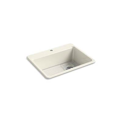 Kohler 8668-1A1-96- Riverby® 27'' x 22'' x 9-5/8'' top-mount single-bowl kitchen sink with bottom sink rack and single faucet hole | FaucetExpress.ca