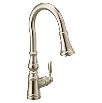 Moen S73004EVNL- Weymouth U by Moen Smart Pulldown Kitchen Faucet with Voice Control and MotionSense