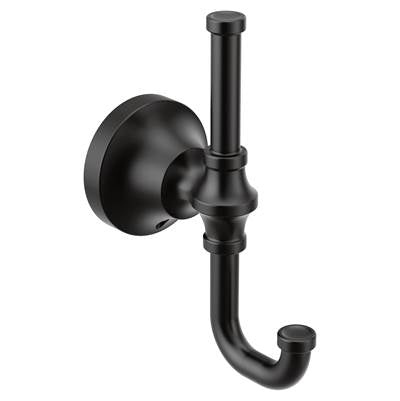 Moen YB0503BL- Colinet Matte Black Double Robe Hook