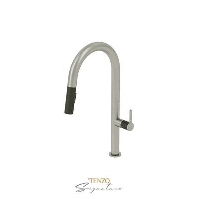 Tenzo CA130-SS-MB- Single-Handle Kitchen Faucet Calozy With Pull-Down & 2-Function Hand Shower Stainless Steel / Matte Black