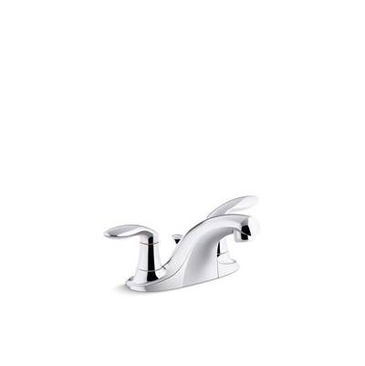 Kohler P15241-4DRA-CP- Coralais® two-handle centerset bathroom sink faucet with plastic pop-up drain and lift rod, project pack | FaucetExpress.ca