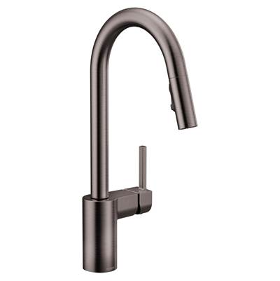 Moen 7565BLS- Align One-Handle High Arc Modern Pulldown Kitchen Faucet with Power Clean, Black Stainless