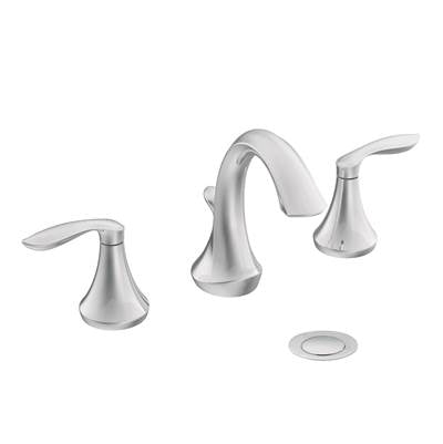 Moen T6420- Eva 8 in. Widespread 2-Handle High-Arc Bathroom Faucet Trim Kit in Chrome (Valve Not Included)