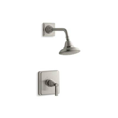 Kohler TS13134-4A-BN- Pinstripe® Pure Rite-Temp® shower valve trim with lever handle and 2.5 gpm showerhead | FaucetExpress.ca