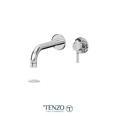 Tenzo ALY14-P-CR- Wall Mount Lavatory Faucet Alyss Chrome With (Overflow) Drain