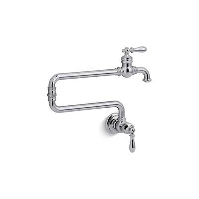 Kohler 99270-CP- Artifacts® single-hole wall-mount pot filler kitchen sink faucet with 22'' extended spout | FaucetExpress.ca