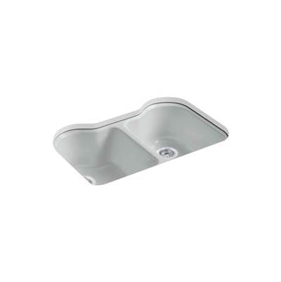 Kohler 5818-5U-95- Hartland® 33'' x 22'' x 9-5/8'' Undermount double-equal kitchen sink with 5 faucet holes | FaucetExpress.ca