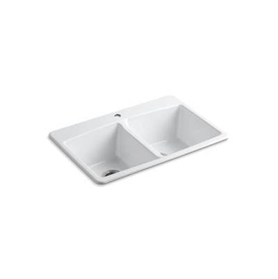 Kohler 5846-1-0- Brookfield 33'' x 22'' x 9-5/8'' top-mount double-equal kitchen sink | FaucetExpress.ca