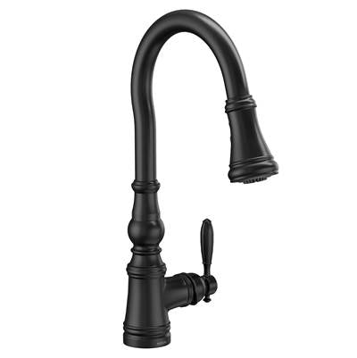 Moen S73004BL- Weymouth Matte Black One-Handle High Arc Pulldown Kitchen Faucet