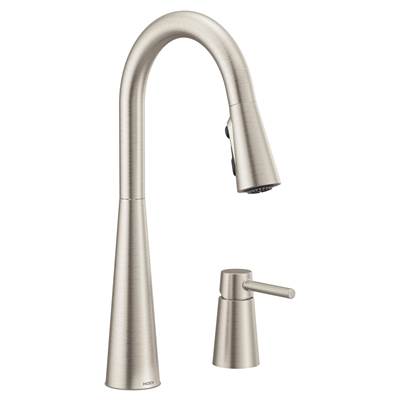 Moen 7871SRS- Sleek Single-Handle Standard Kitchen Faucet with Soap Dispenser in Spot Resist Stainless