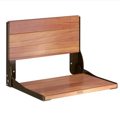 Moen DN7110OWB- Bath Safety Teak Folding Shower Seat
