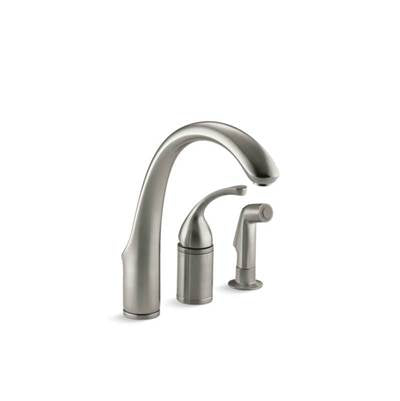 Kohler 10430-BN- Forté® 3-hole remote valve kitchen sink faucet with 9'' spout with matching finish sidespray | FaucetExpress.ca