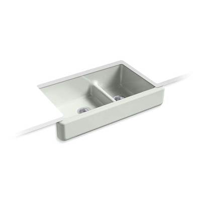 Kohler 6426-FF- Whitehaven® 35-1/2'' x 21-9/16'' x 9-5/8'' Smart Divide® undermount double-bowl large/medium farmhouse kitchen sink | FaucetExpress.ca