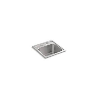 Kohler 3349-2-NA- Toccata 15'' x 15'' x 7-11/16'' top-mount bar sink with 2 faucet holes | FaucetExpress.ca