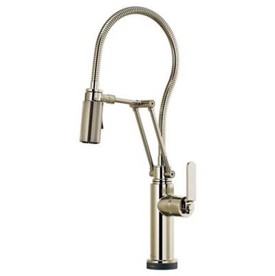 Brizo 64144LF-PN- Smarttouch Articulating Faucet With Industiral Handle And Fi