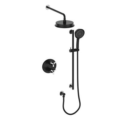 Vogt SET.Z3.220.210.CB- 2-Way Thermostatic Set - Rainhead and Handheld Chrome Matte Black