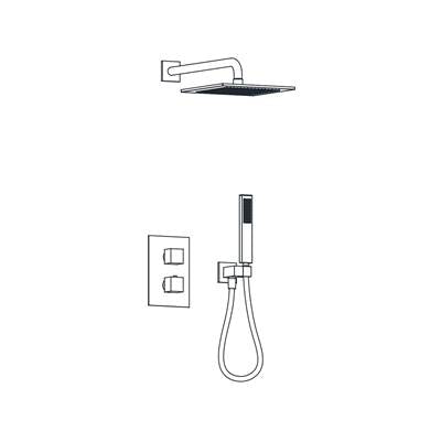 Aqualem TSKT2202-CP- 2-Way Thermostatic Shower Kit Trim Set (Rough-In Valve Req.: HW3200.RI) - FaucetExpress.ca