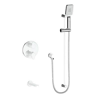 Vogt SET.LN.220.500.CW- 2-Way Thermostatic Set - Handheld and Spout Chrome Glossy White