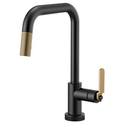 Brizo 64054LF-BLGL- Square Spout Pull-Down With Smarttouch, Industrial Handle | FaucetExpress.ca