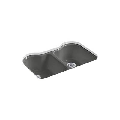 Kohler 5818-5U-58- Hartland® 33'' x 22'' x 9-5/8'' Undermount double-equal kitchen sink with 5 faucet holes | FaucetExpress.ca