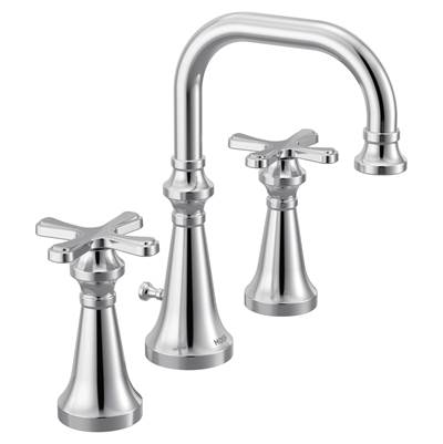 Moen TS44103- Colinet Traditional Two-Handle Widespread High-Arc Bathroom Faucet with Cross Handles, Valve Required, in Chrome