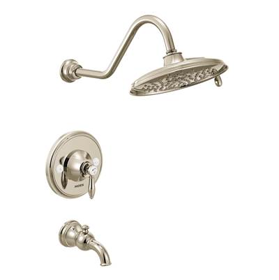 Moen TS32104NL- Weymouth Posi-Temp Tub and Shower Trim Kit, Valve Required, including 9-Inch 2-Spray Rainshower, Polished Nickel