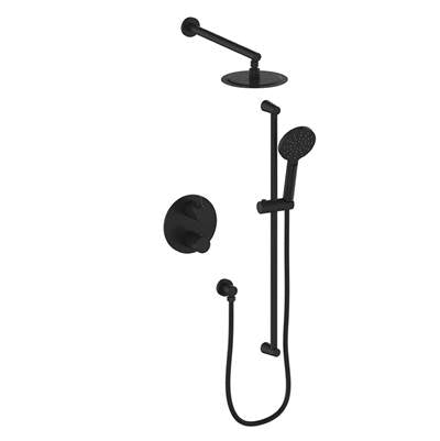 Vogt SET.WL.220.214.MB- Worgl 2-Way Thermostatic Set - Rainhead and Handheld - 4' Ceiling Arm Matte Black