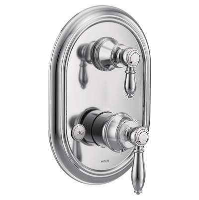 Moen UTS4311- Weymouth M-CORE 3-Series 2-Handle Shower Trim with Integrated Transfer Valve in Chrome (Valve Not Included)