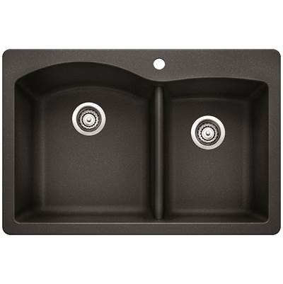 Blanco 400060- DIAMOND 1¾ Double Bowl Drop-in Sink, SILGRANIT®, Anthracite | FaucetExpress.ca