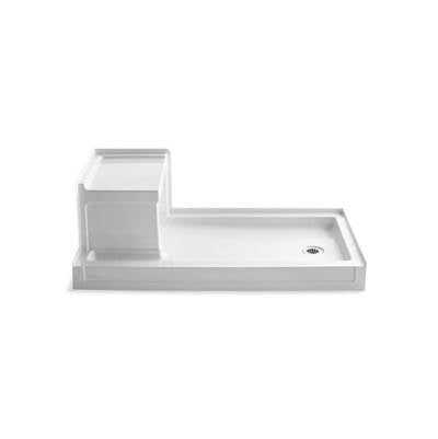 Kohler 1976-0- Tresham® 60'' x 32'' Single threshold right-hand drain shower base with integral left-hand seat | FaucetExpress.ca
