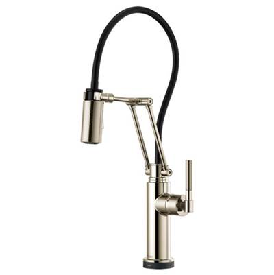 Brizo 64243LF-PN- Articulating With Smarttouch, Knurled Handle | FaucetExpress.ca